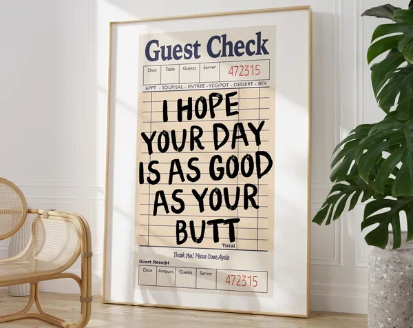 Guest Check Bathroom Humor Art Print