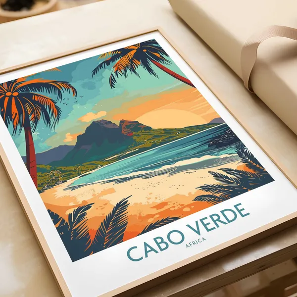 Cabo Verde Travel Poster, World Cultural Art