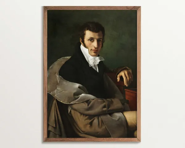 Regency Male Portrait Painting Print, Victorian Style