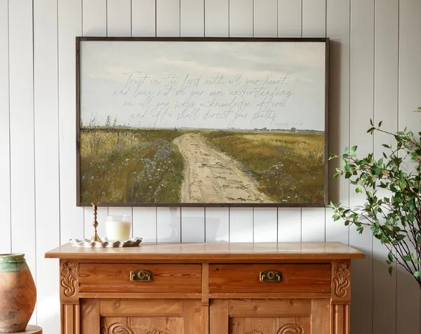 Trust in the Lord Scripture Wall Art, Vintage Poster