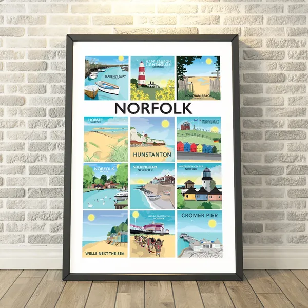 Norfolk County Travel Print, Memory Keepsake Poster