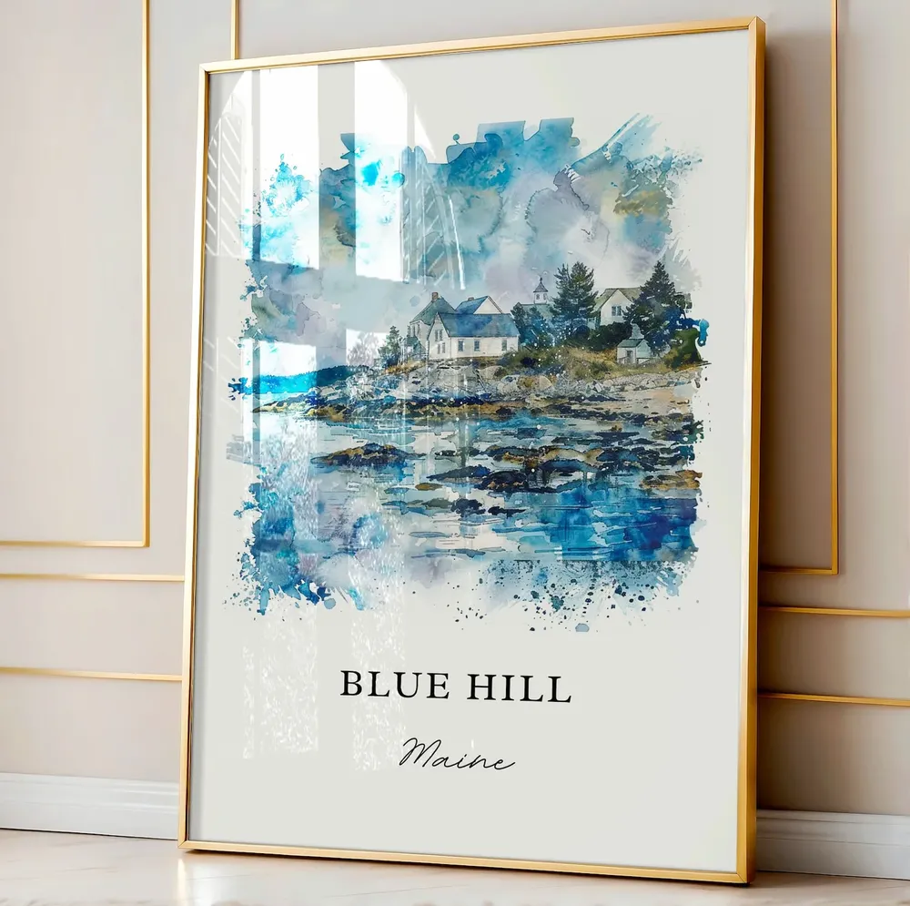 Blue Hill Maine Travel Poster, Hancock County Art - Image 4