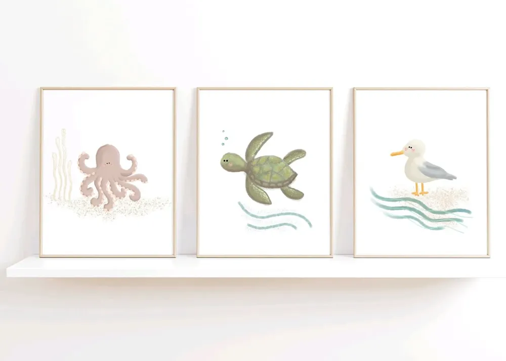 Seagull Ocean Nursery Decor, Nautical Wall Art - Image 2
