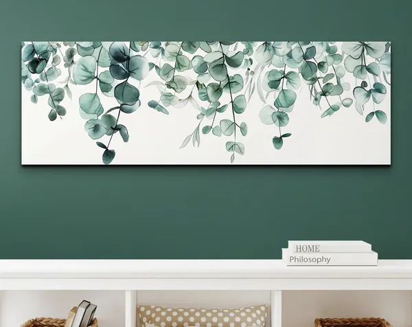 Panoramic Eucalyptus Vines Art Print, Botanical Wall Art