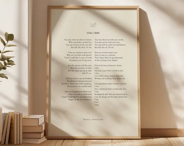 Maya Angelou Still I Rise Quote Art Print