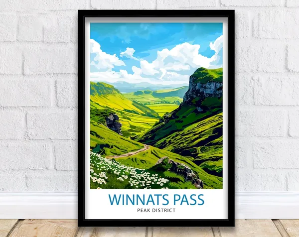 Winnats Pass Peak District Travel Poster