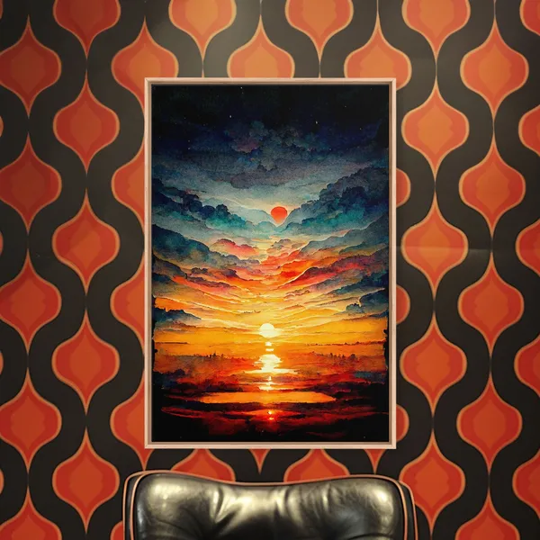 Sunset Clouds Oil Painting, Nature Landscape Art Print