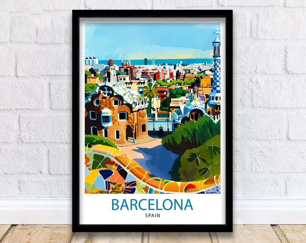 Barcelona Spain Travel Art Print - Image 3