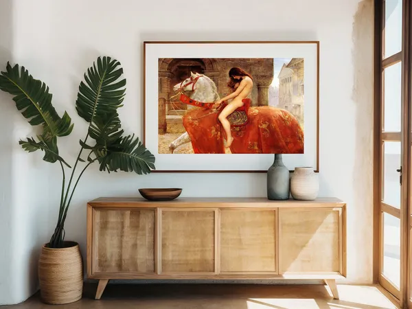 Lady Godiva by John Collier, Vintage Portrait Art Print