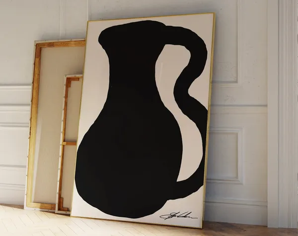 Abstract Vase Print, Retro Mid-Century Wall Art