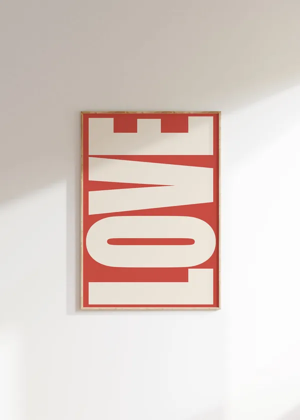 Love Print Typography Retro Gallery Art Print