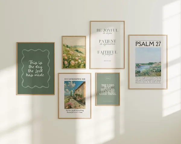 Christian Wall Art Bundle, Tuscan Summer Bible Verse