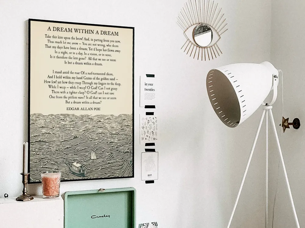 A Dream Within A Dream, Vintage Poetry Art Print - Image 3