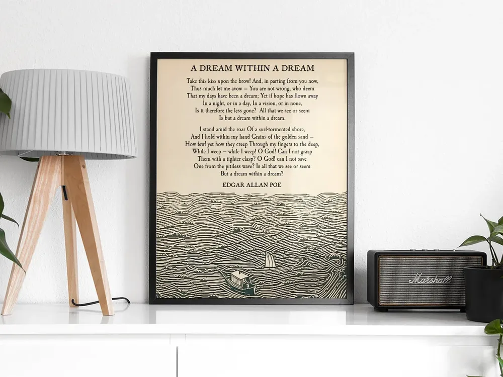 A Dream Within A Dream, Vintage Poetry Art Print - Image 2