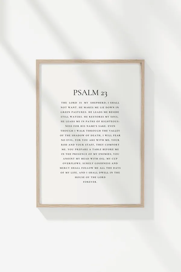 Psalm 23 Christian Bible Verse Poster