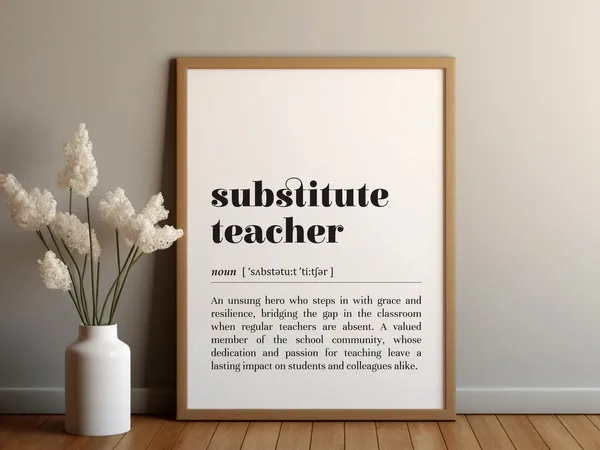 Substitute Teacher Definition Typography Poster