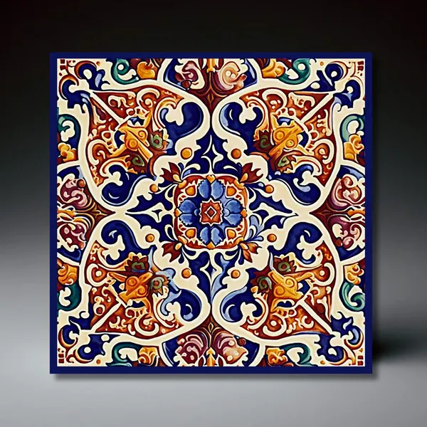 Deruta Style Ceramic Tile Art Print, Traditional Kitchen