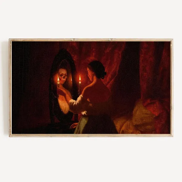 Halloween Skeleton Vintage Victorian Art Print
