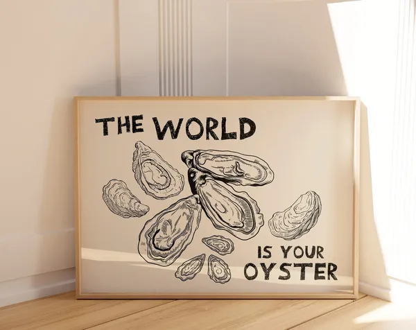 The World Is Your Oyster Retro Kitchen Poster Art