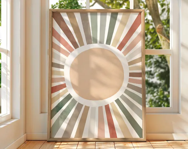 Boho Sun Art Print, Nursery and Playroom Decor