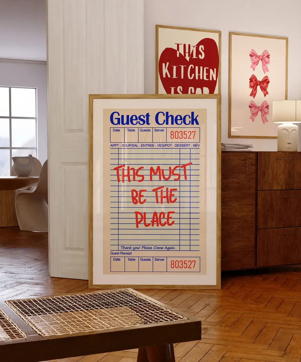 Guest Check Must Be the Place Art Print