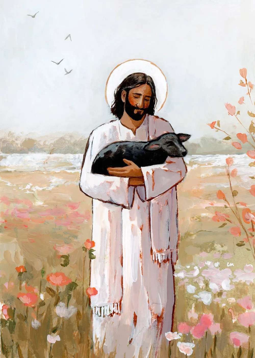 He Carries Me Through Every Spring, Jesus Art Print - Image 2