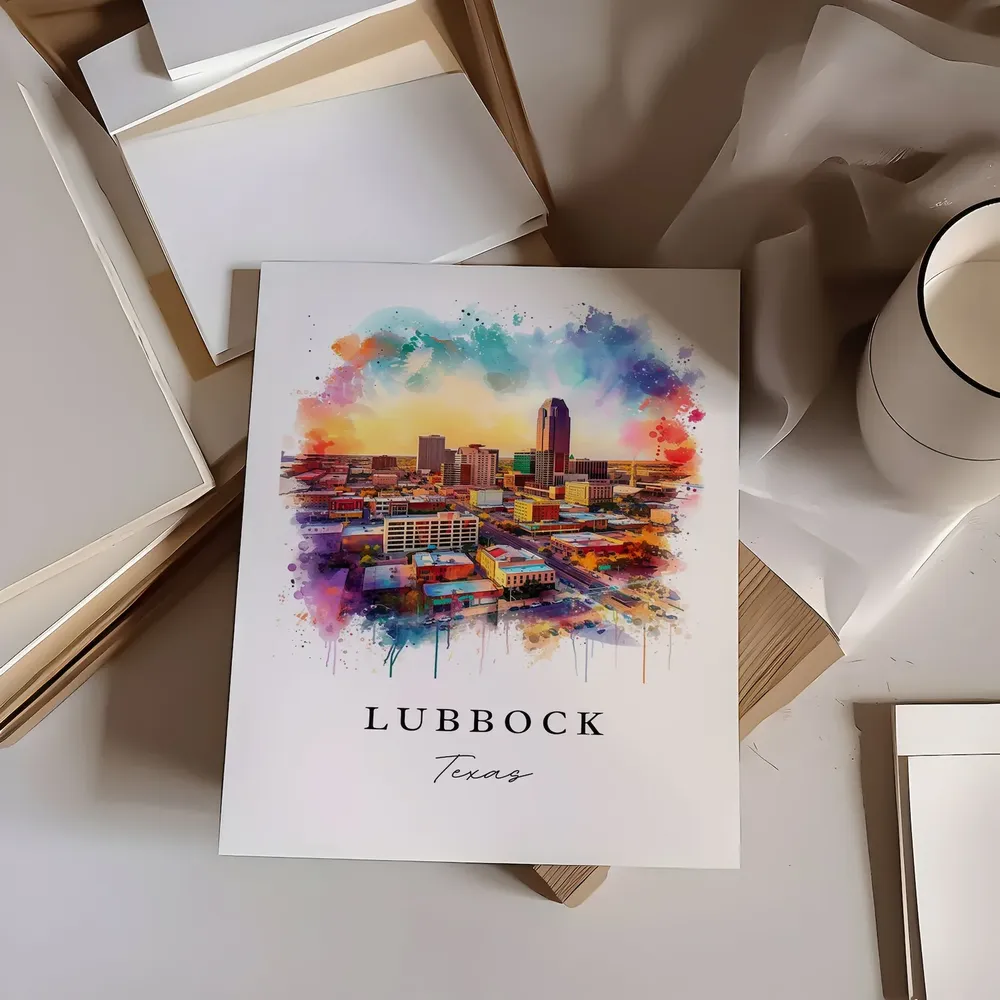Lubbock Texas Art Print, Custom Text Wedding Gift - Image 6