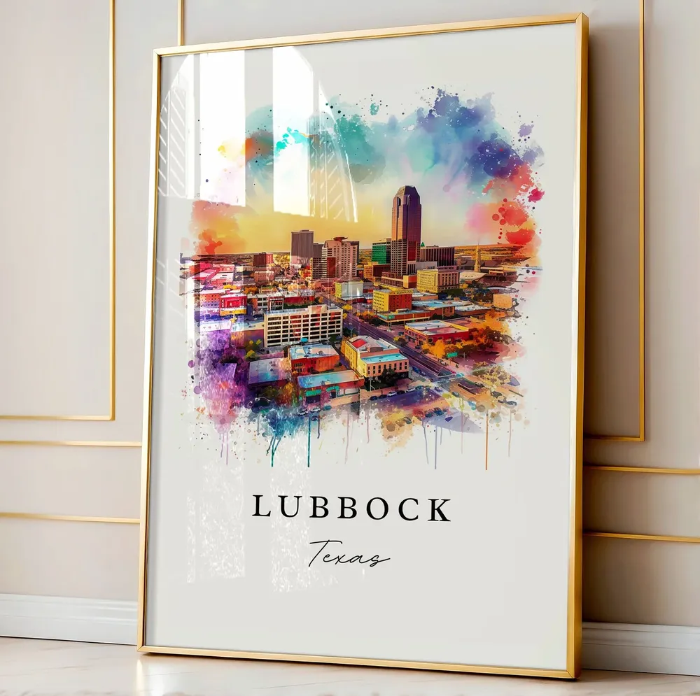 Lubbock Texas Art Print, Custom Text Wedding Gift - Image 4