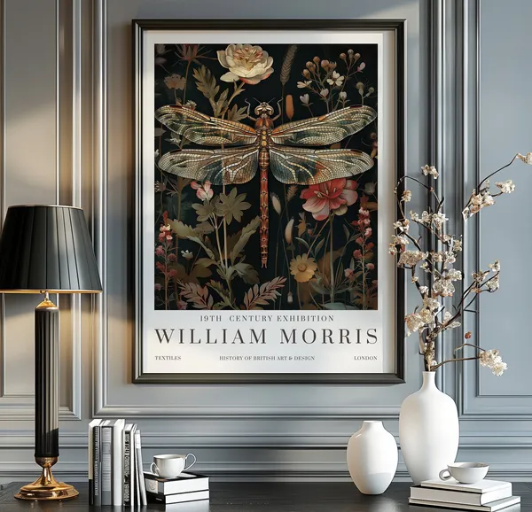 William Morris Dragonfly - Vintage Poster