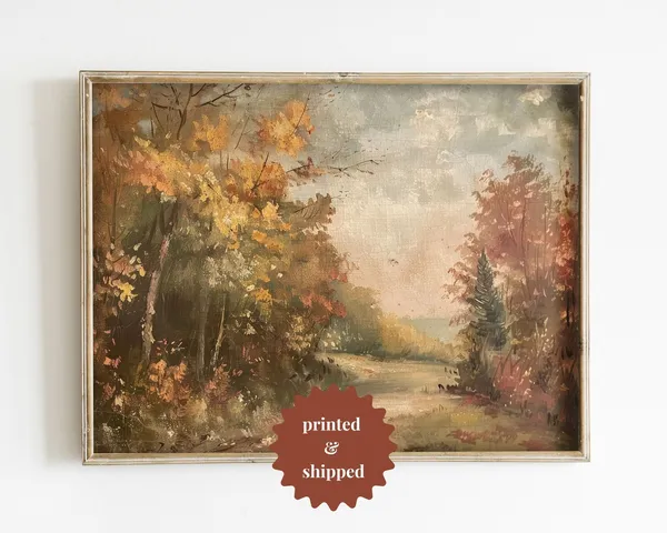 Autumn Landscape, Vintage Style Art Print