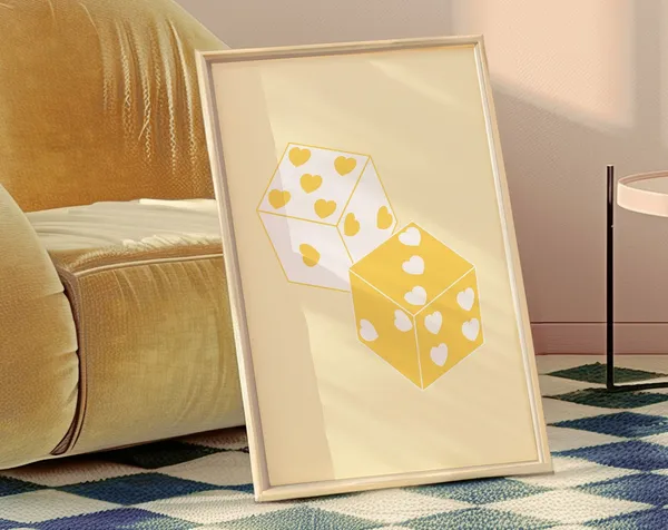 Dice Aesthetic Wall Art, Preppy Room Decor