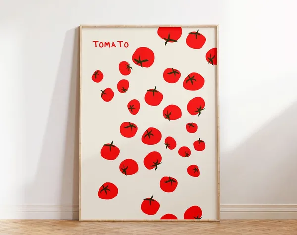 Tomatoes Vintage Food Art Print, Retro Kitchen Decor