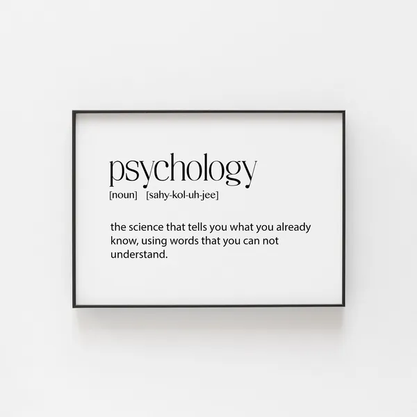 Psychology Definition Art Print, Office Decor