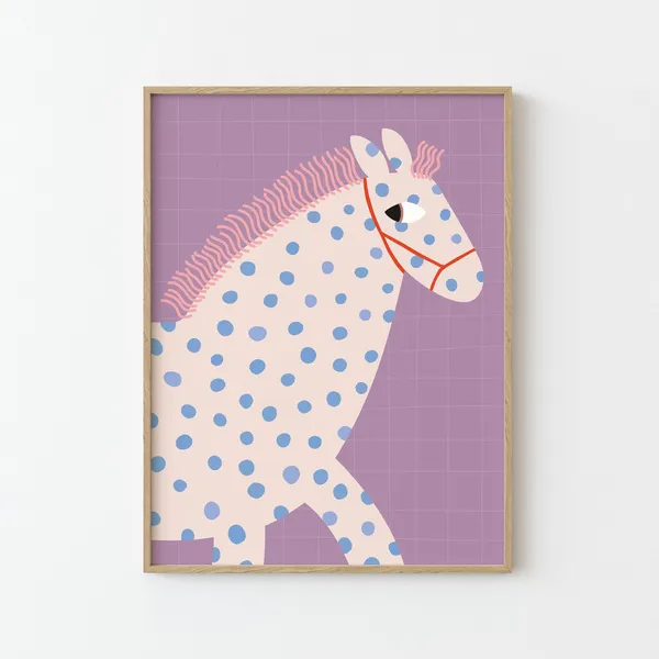 Appaloosa Horse Illustration Poster For Kids Room