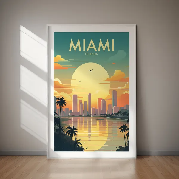 Miami Travel Poster, Florida Travel Poster Print