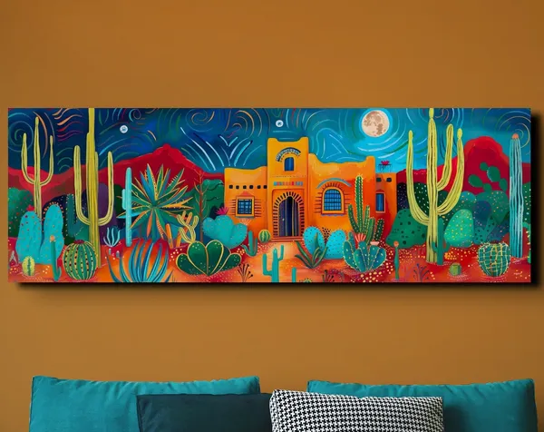 Southwest Desert Watercolor Art Print, Cactus Art