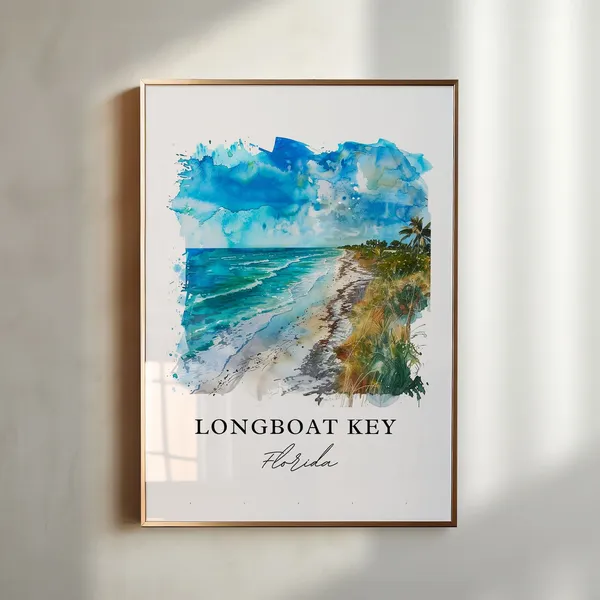Longboat Key Watercolor Florida Travel Poster
