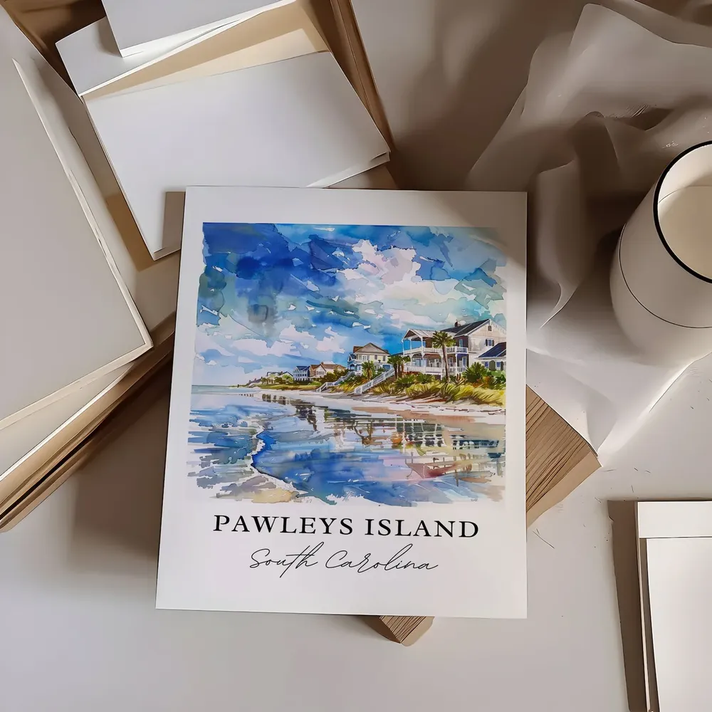 Pawleys Island, SC Watercolor Travel Poster - Image 6