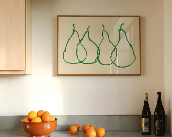 Pear Print Vintage Food Art, Minimalist Kitchen Poster