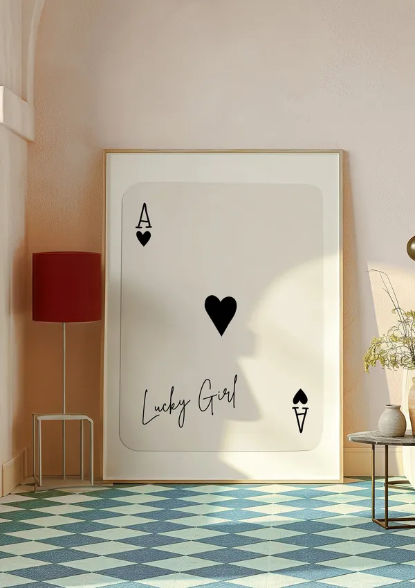 Ace of Spades Lucky Girl Syndrome Wall Art Print
