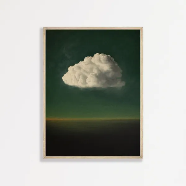 Moody Cloud Minimalist Vintage Abstract Art Print