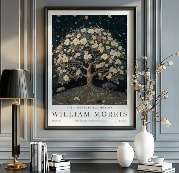 William Morris Flower Market Vintage Art Print
