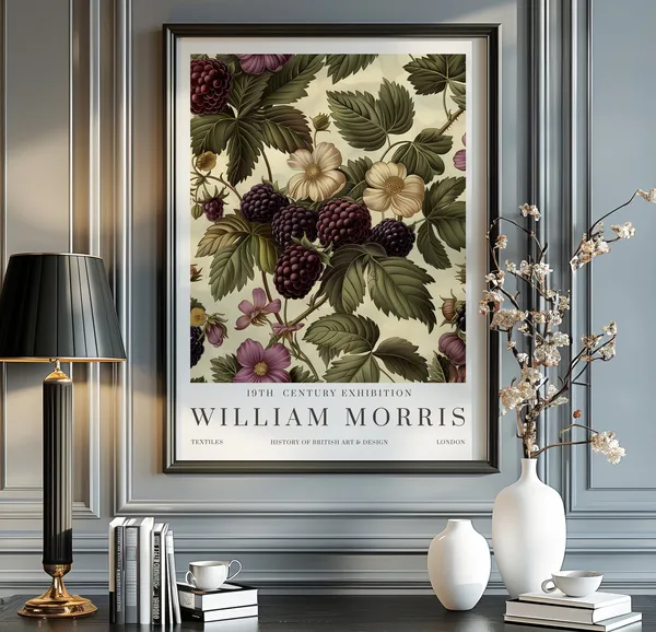 William Morris Flower Market Vintage Poster, Art Print