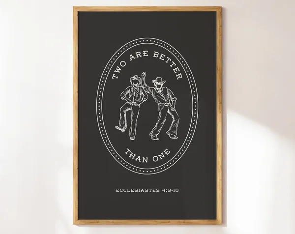 Christian Couple Wedding Gift, Western Cowboy Verse Print