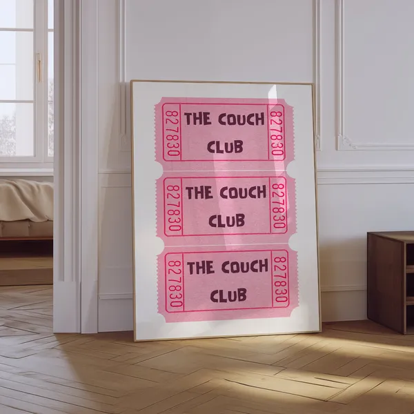 The Couch Club Retro Ticket Quote Poster
