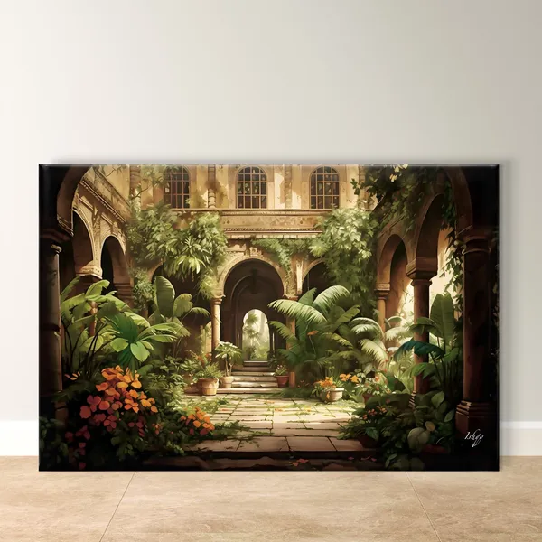 Indian Courtyard Traditional Painting Art Print
