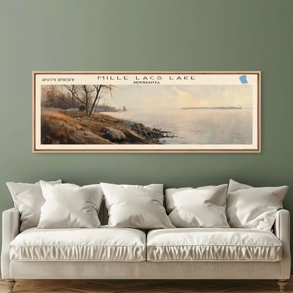 Mille Lacs Lake Travel Poster, Contemporary Landscape