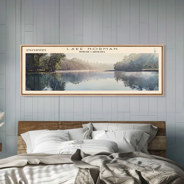 Lake Norman North Carolina Travel Poster, Lake House Decor