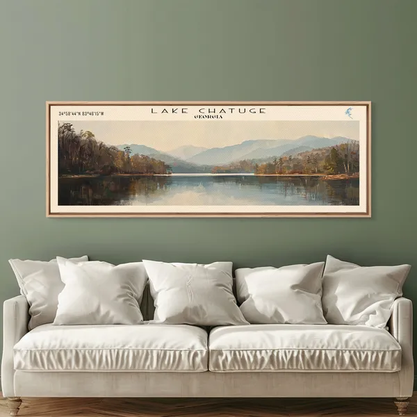 Lake Chatuge Georgia Travel Poster, Lake House Decor