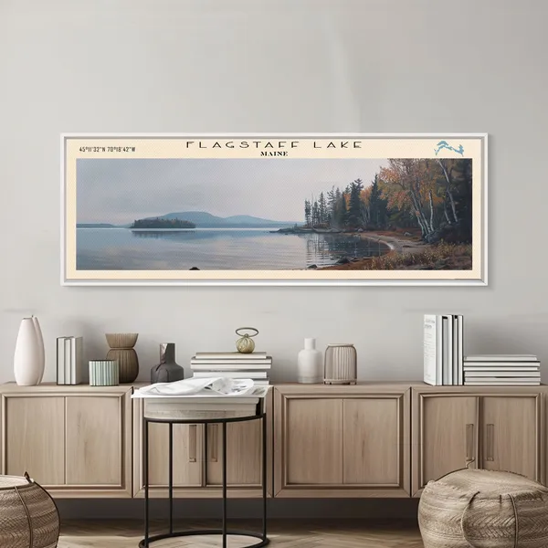 Flagstaff Lake Maine Travel Poster, Lake House Decor